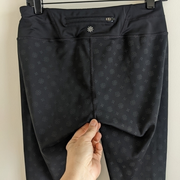 ATHLETA Black Cropped Leggings reflective M - Picture 6 of 11